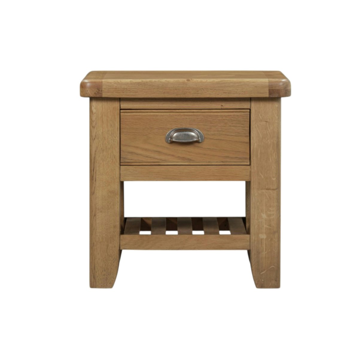 Bout de canapé en chêne 1 tiroir VALMONT bois naturel, PIER IMPORT
