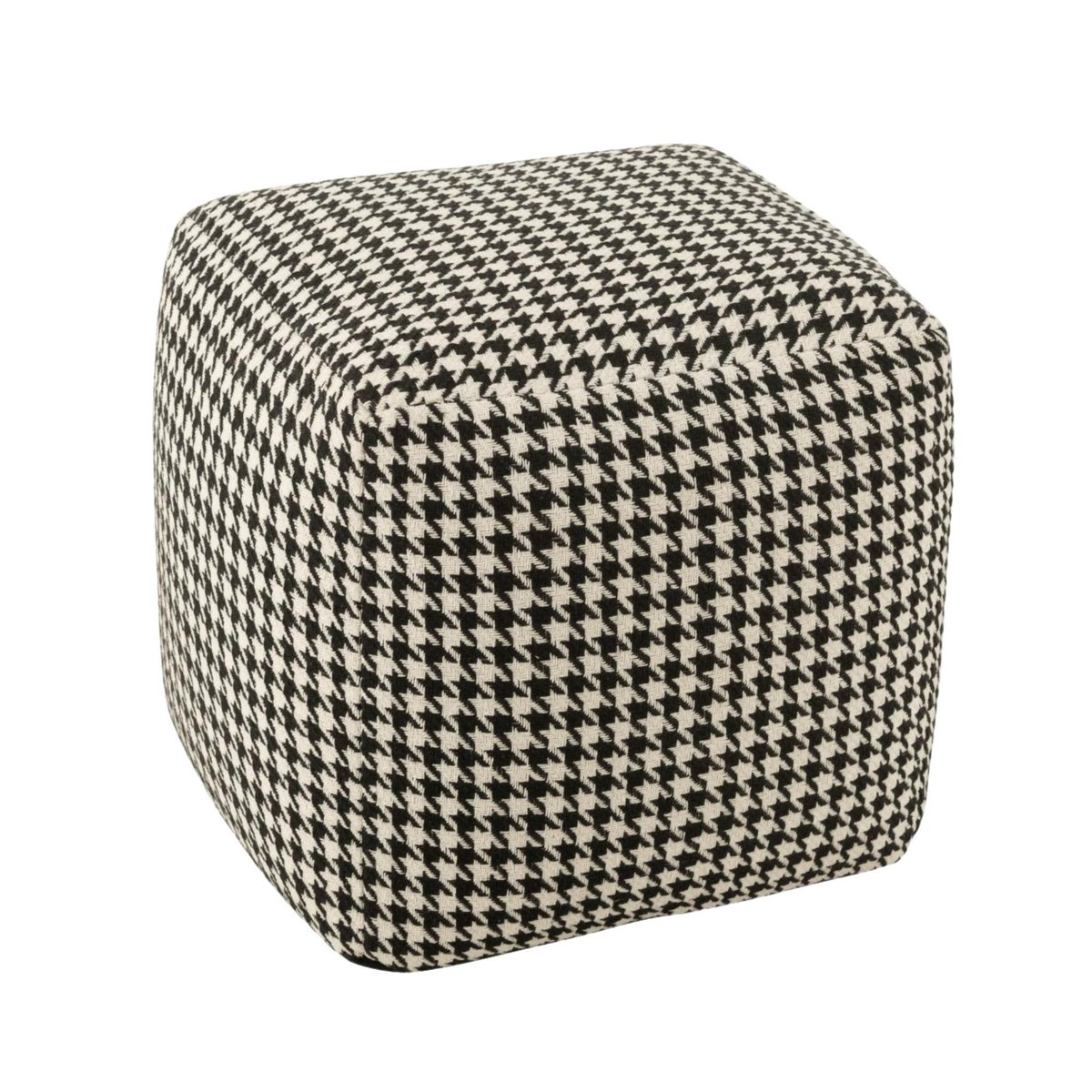 Poufs carrés en tissu pied-de-poule noir et blanc (lot de 2) - POULEA multicolore, HELLIN, DEPUIS 1862