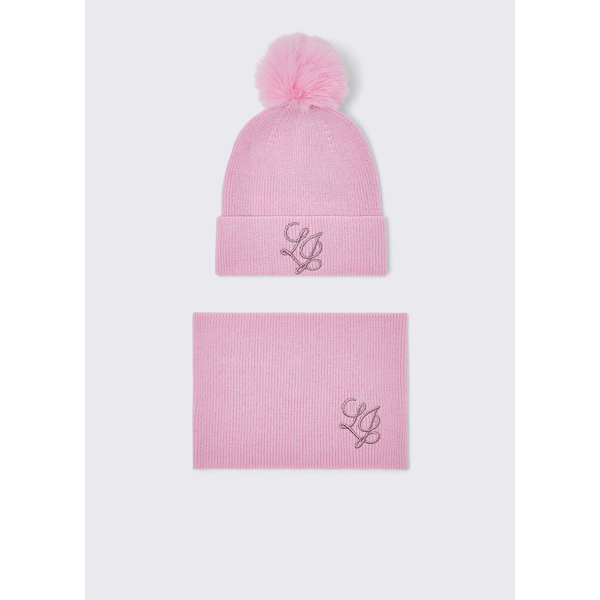 Ensemble Bonnet et Col en Maille rose, LIU JO