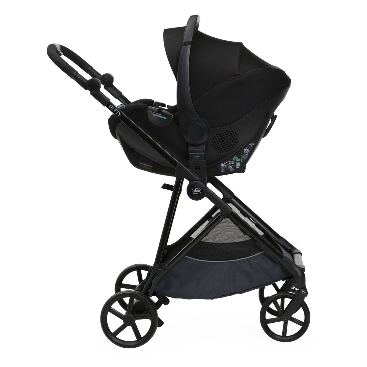 Poussette trio Seety + Siège auto Kory I-Size essential + Nacelle Seety gris, CHICCO
