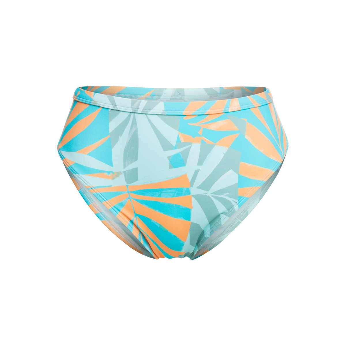 Bas de maillot de bain culotte bikini couvrance légère. bleu blue surf all palmed out, ROXY