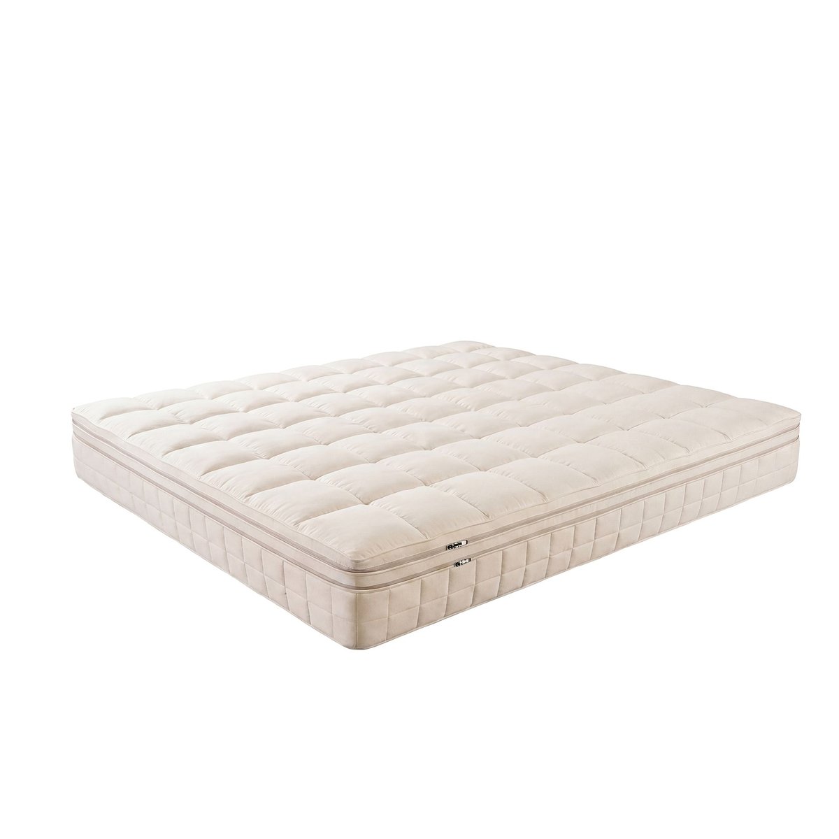 Matelas hybride en latex naturel avec mini ressorts ensachés beige, ANGEL CERDA