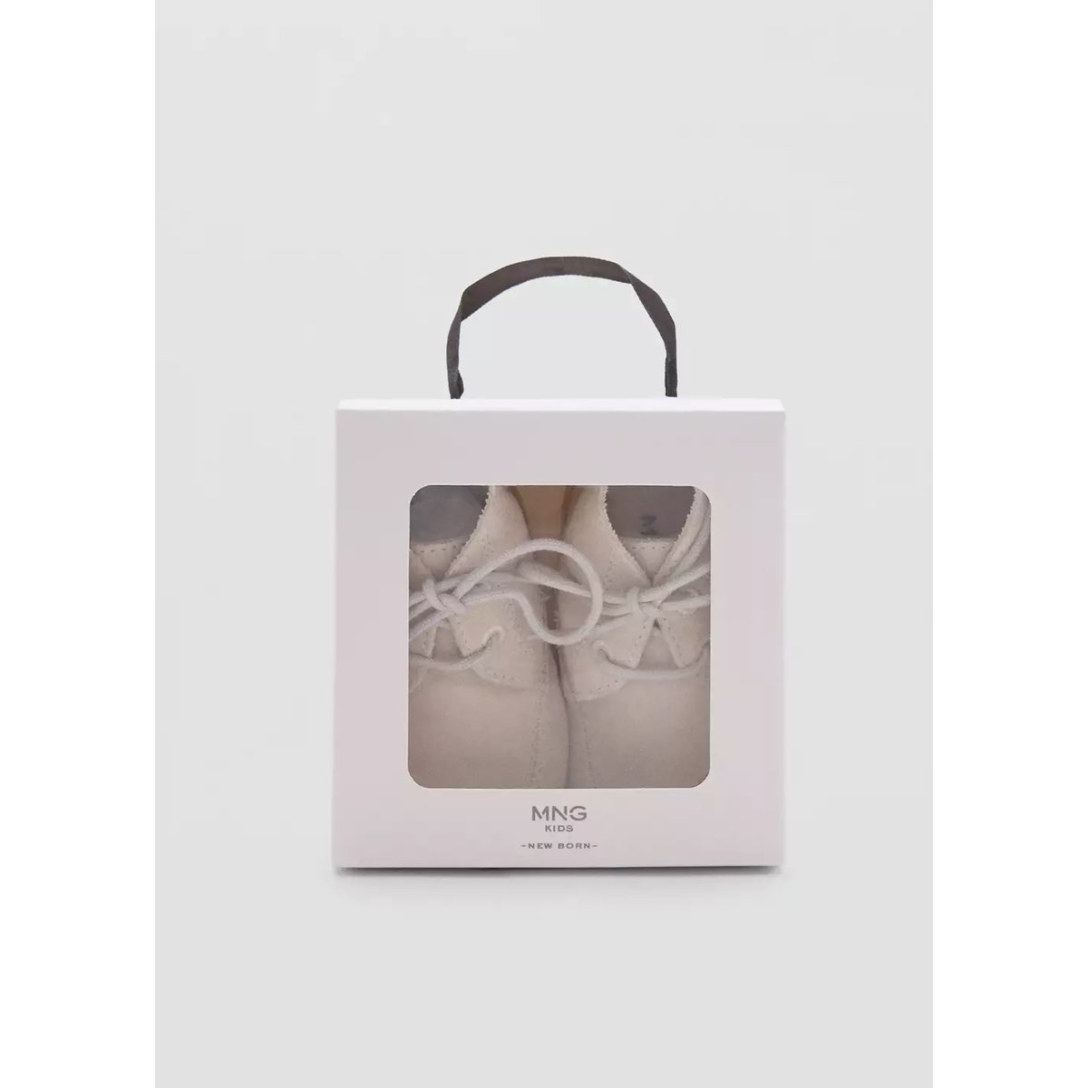 Bottines cuir lacets gris glacé, MANGO BABY