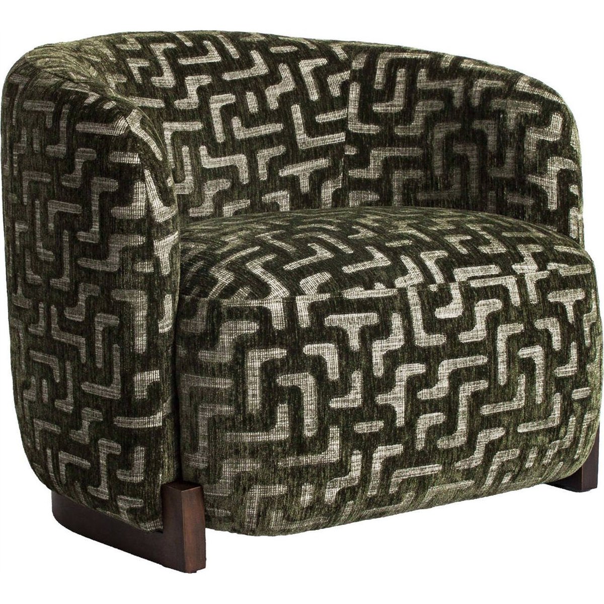 Fauteuil lounge motif géométrique mousse labyrinthe, RECOLLECTION
