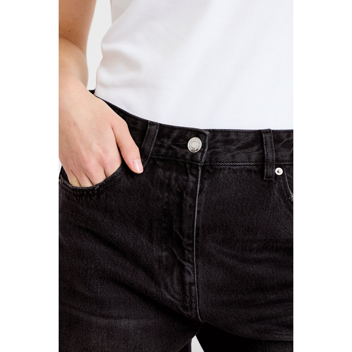 Jean barrel taille standard denim noir, CACHE CACHE
