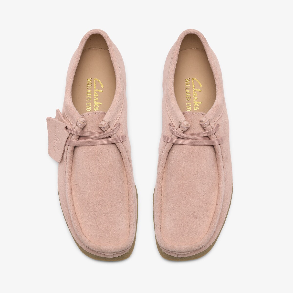Chaussures Wallabee Evo en cuir suédé rose pale, CLARKS