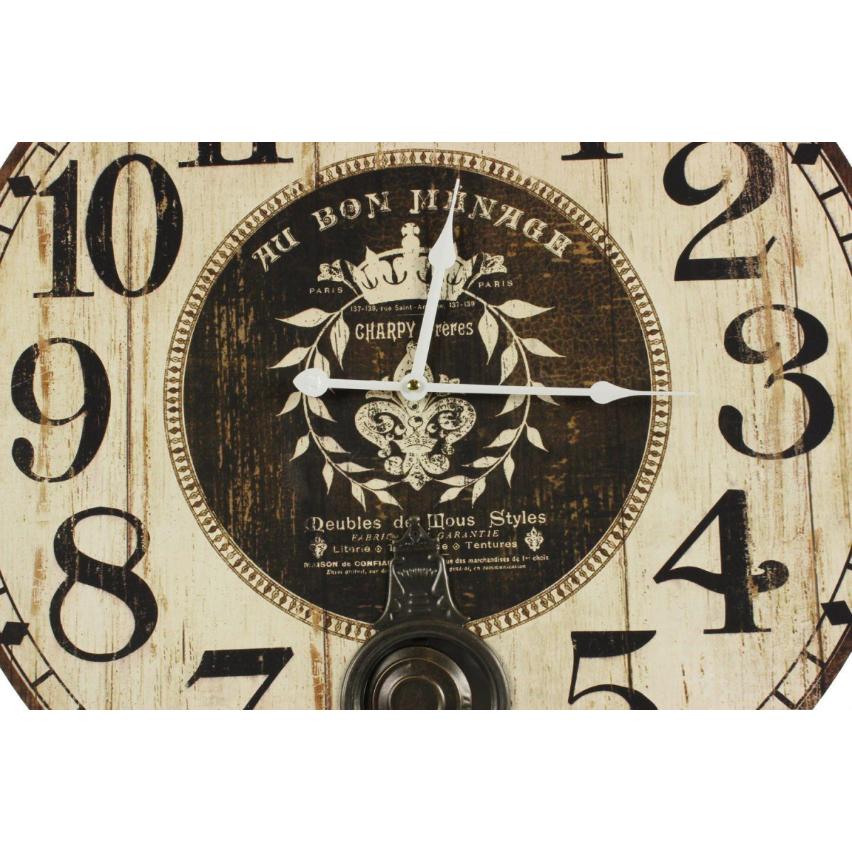 Horloge ancienne balancier au bon ménage blanc, DECORATION D’AUTREFOIS