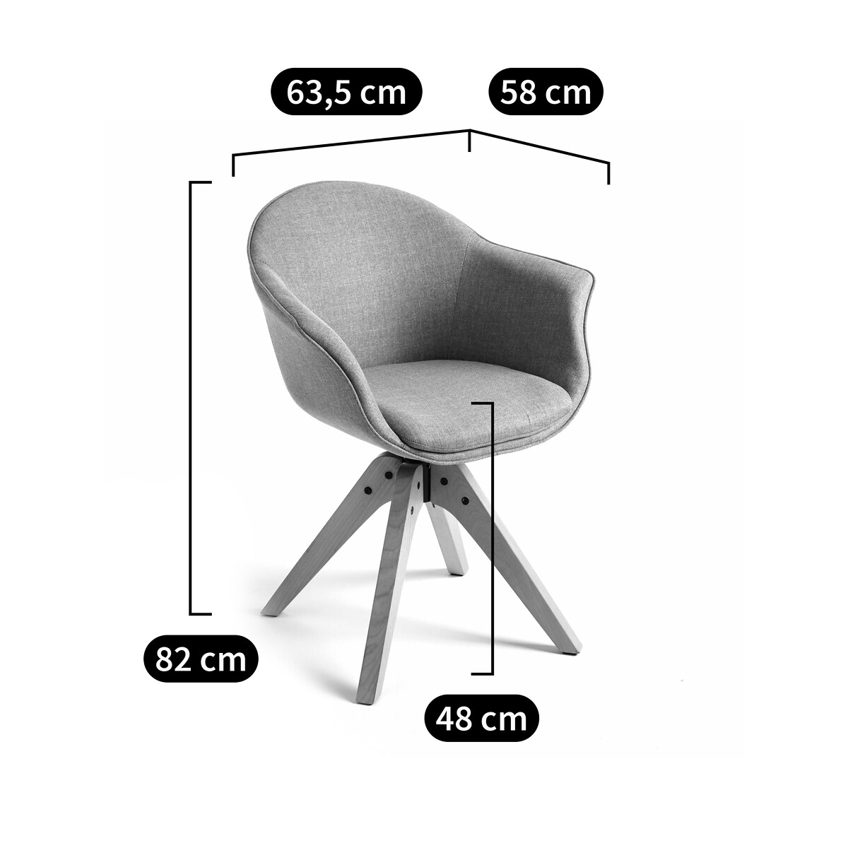 Bürodrehsessel, Melona senfgelb, LA REDOUTE INTERIEURS