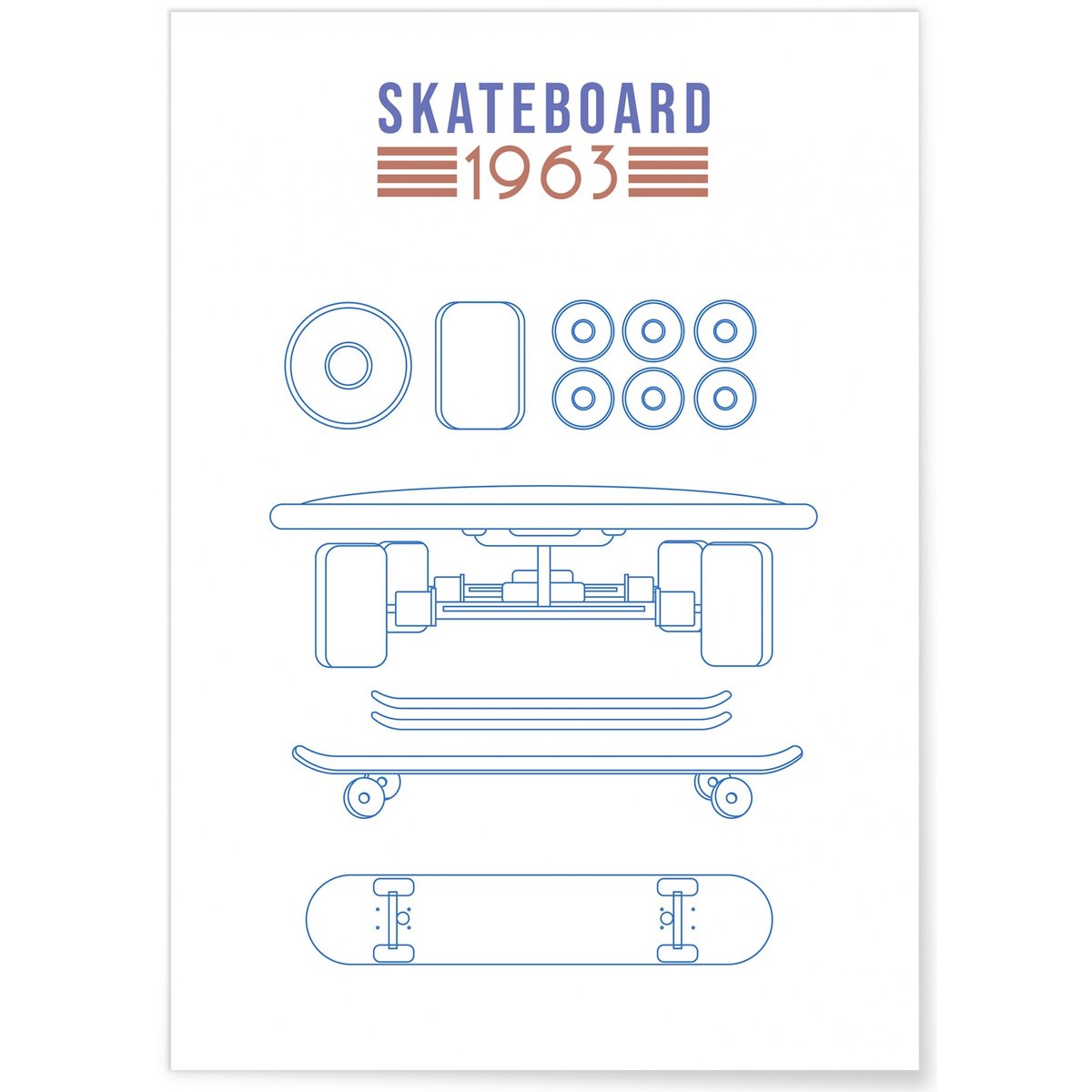 Affiche Skate brevet blanc, L'AFFICHERIE
