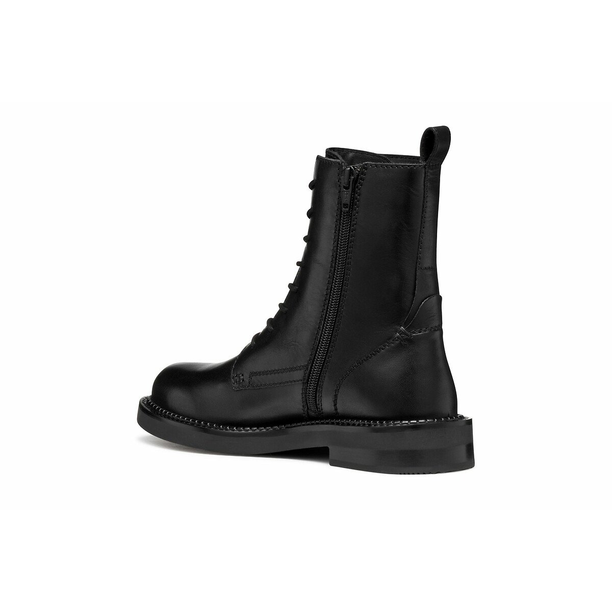 Serilda Breathable Ankle Boots in Leather with Lace-Up Fastening black, GEOX