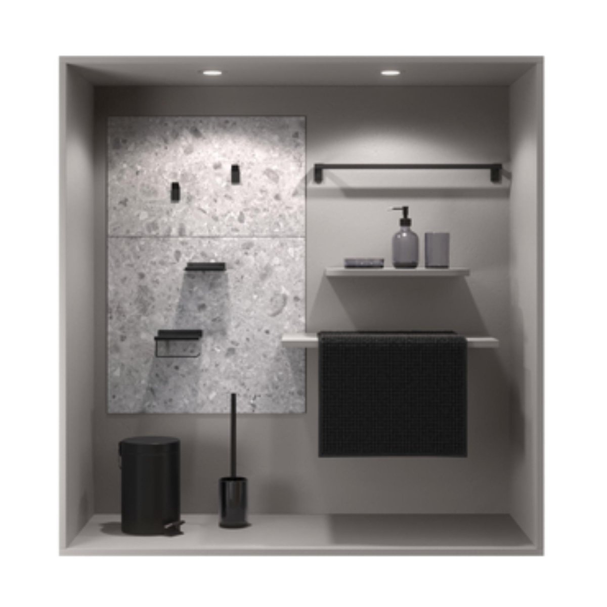 Dérouleur papier toilette mural, STUDIO noir, SENSEA