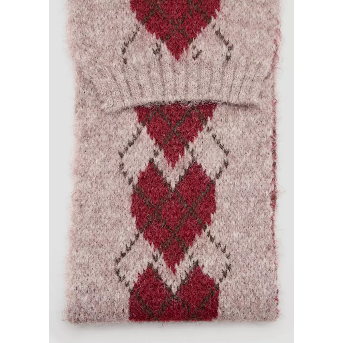 Écharpe en maille à motifs cœurs sable, MANGO KIDS