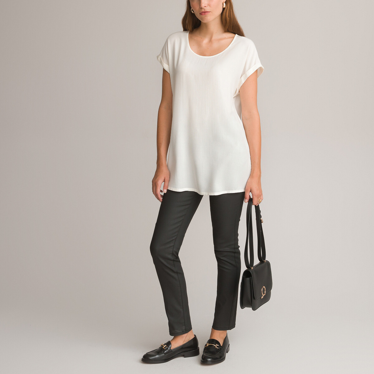 Sleeveless Crew Neck Tunic ecru , ANNE WEYBURN