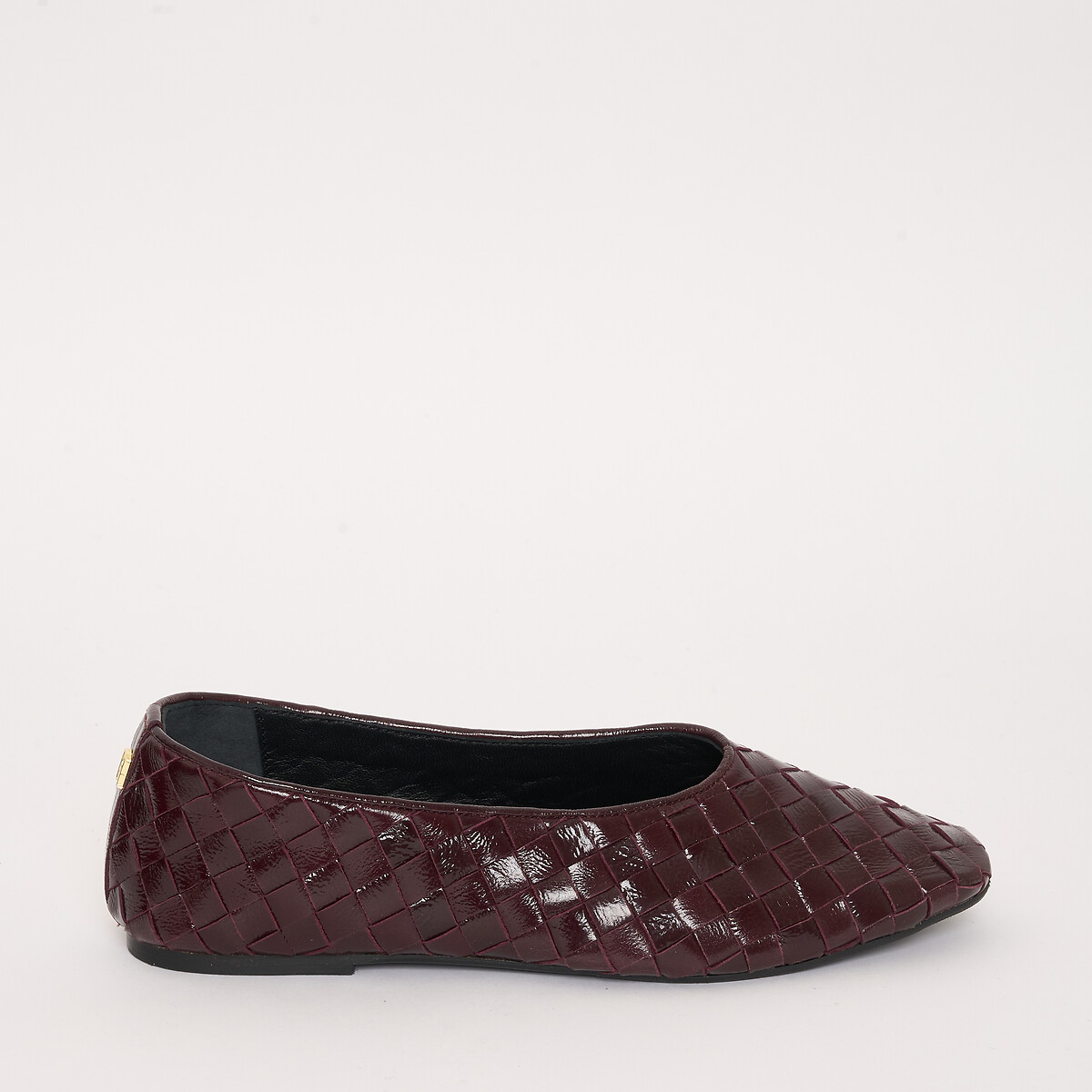 Celina Braided Patent Leather Ballet Pumps burgundy, PETITE MENDIGOTE