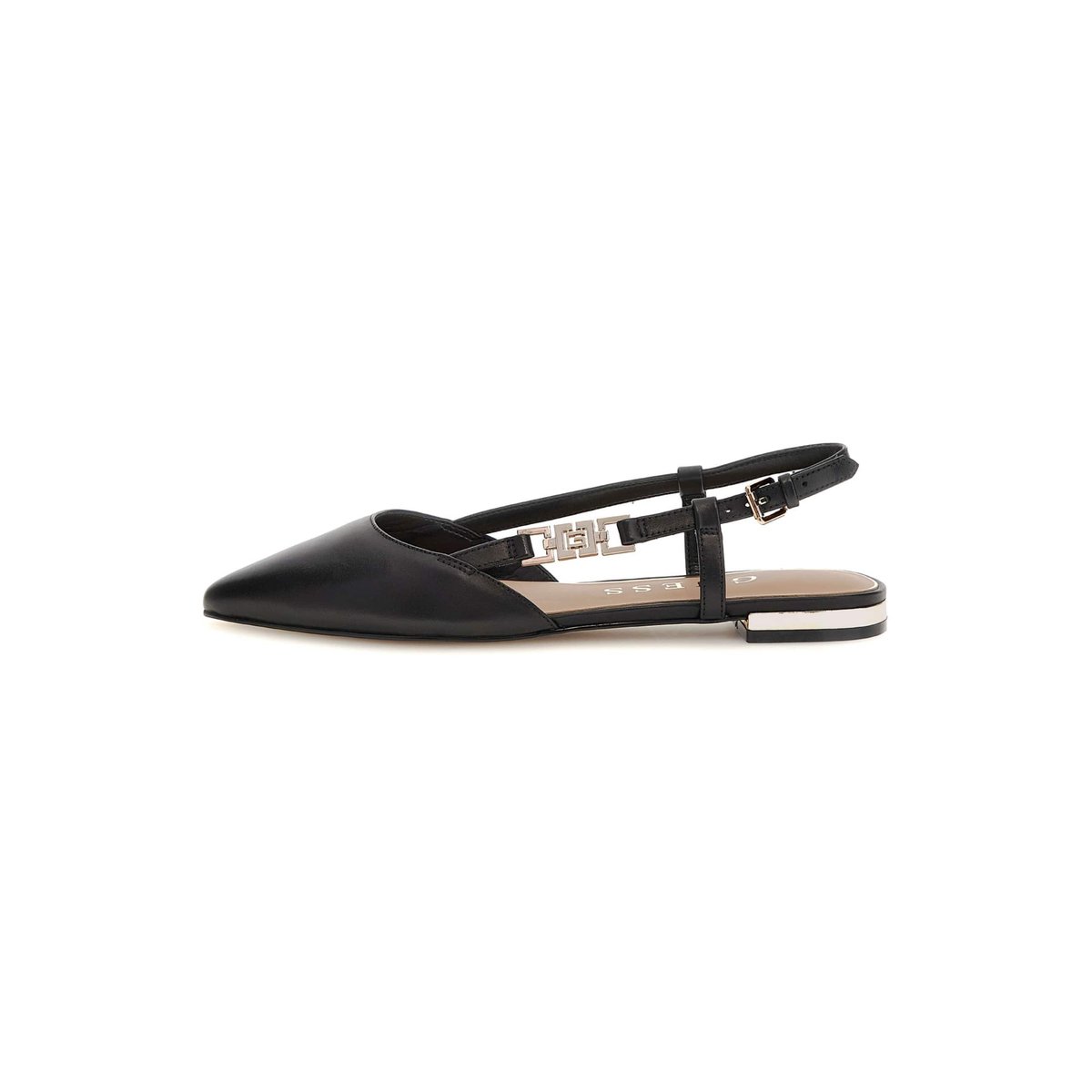Slingbacks Franie Cuir Véritable noir, GUESS