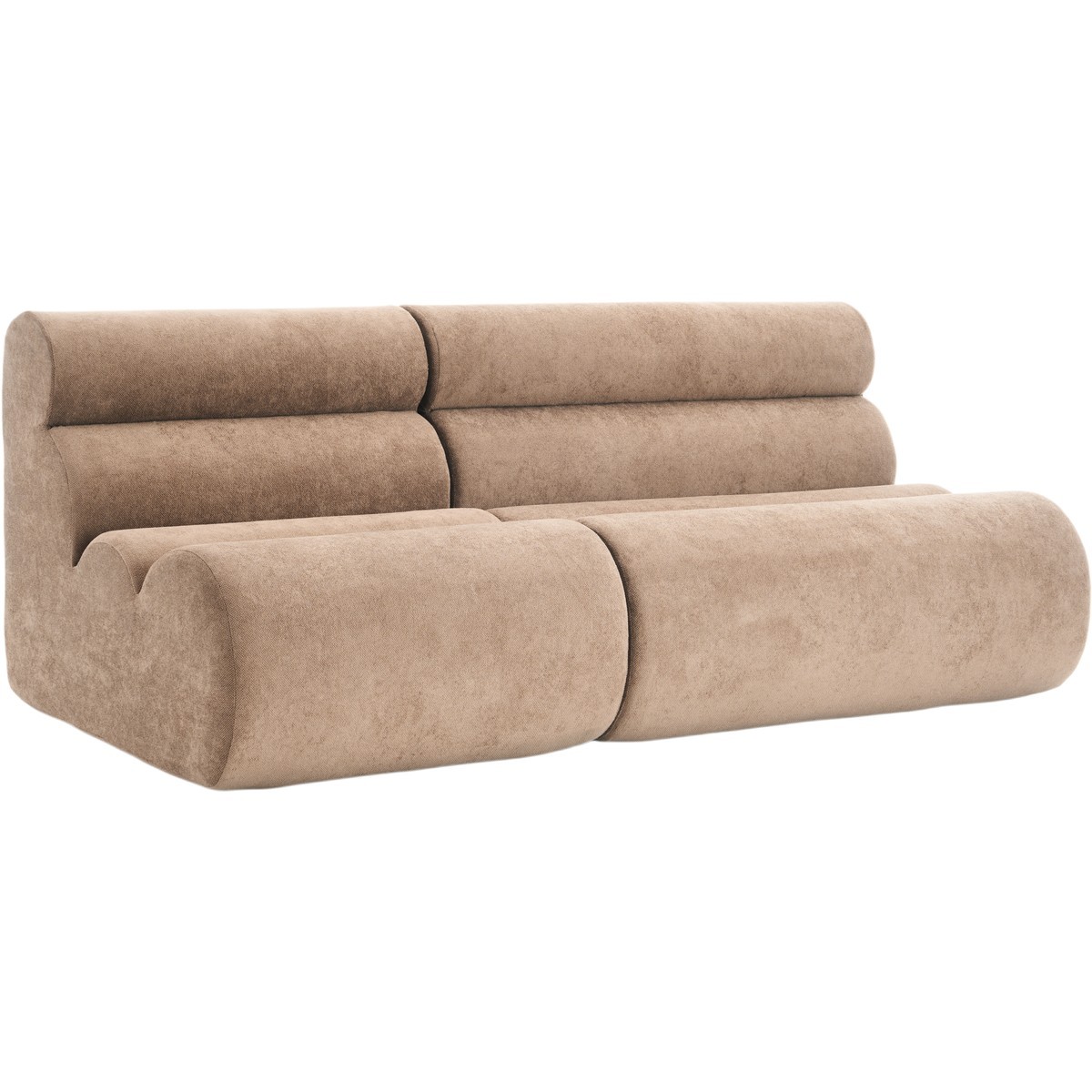 Banquette compressée 2 places en tissu chenille - BILLIE moka, HOMIFAB
