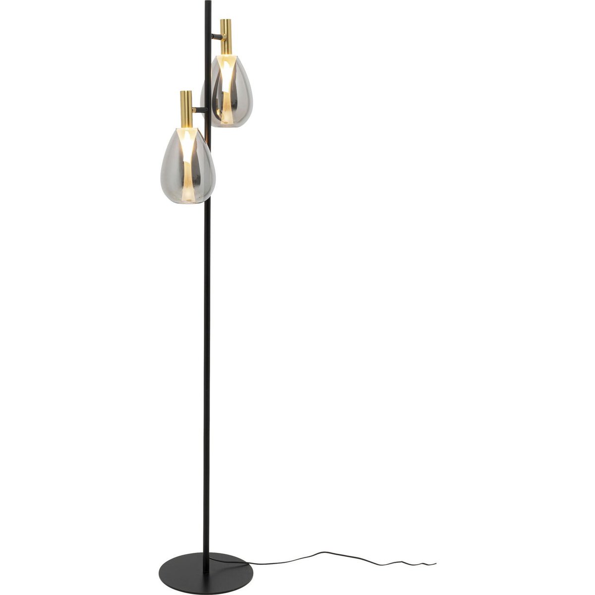 Lampadaire en acier et verre, FARI noir, KARE DESIGN
