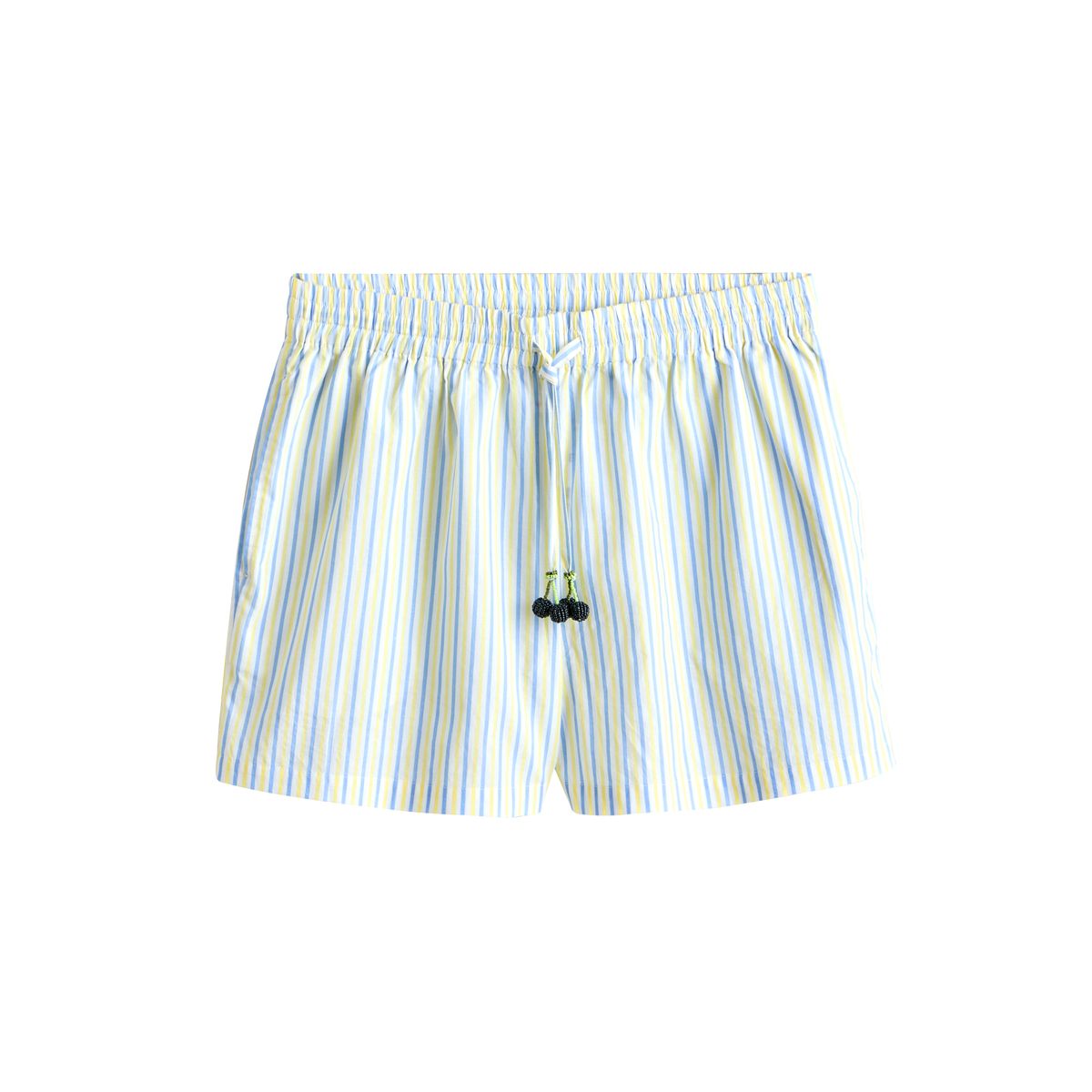 Pyjama avec haut nageur côtelé et short tissé bleu marine rayé, NEXT