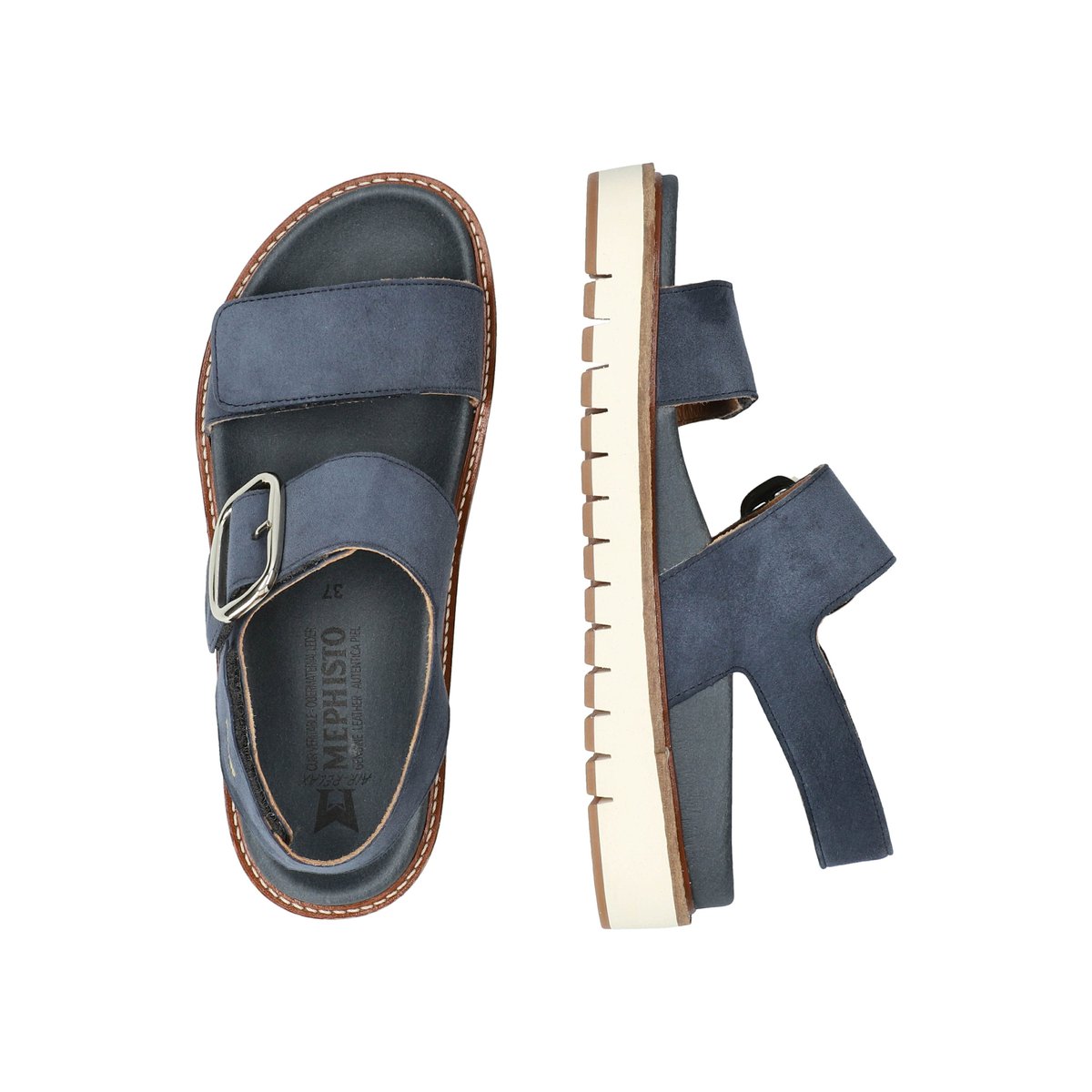 Sandales en cuir BELONA bleu 5142, MEPHISTO