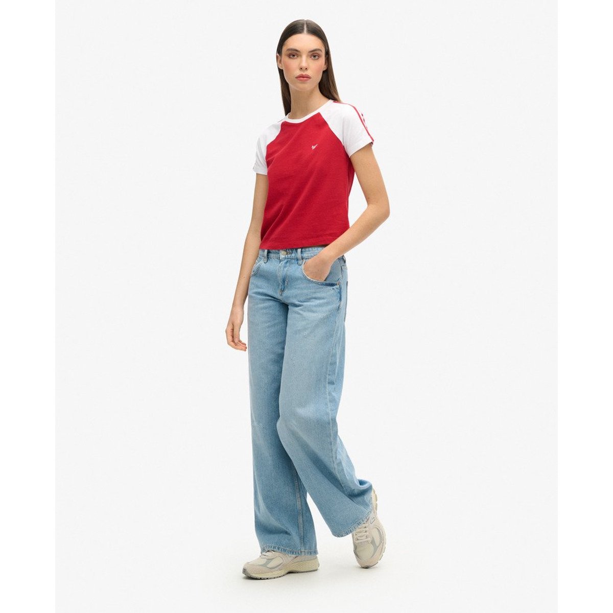 Jean Baggy Cult taille mi-haute bleu clair délavé vintage, SUPERDRY
