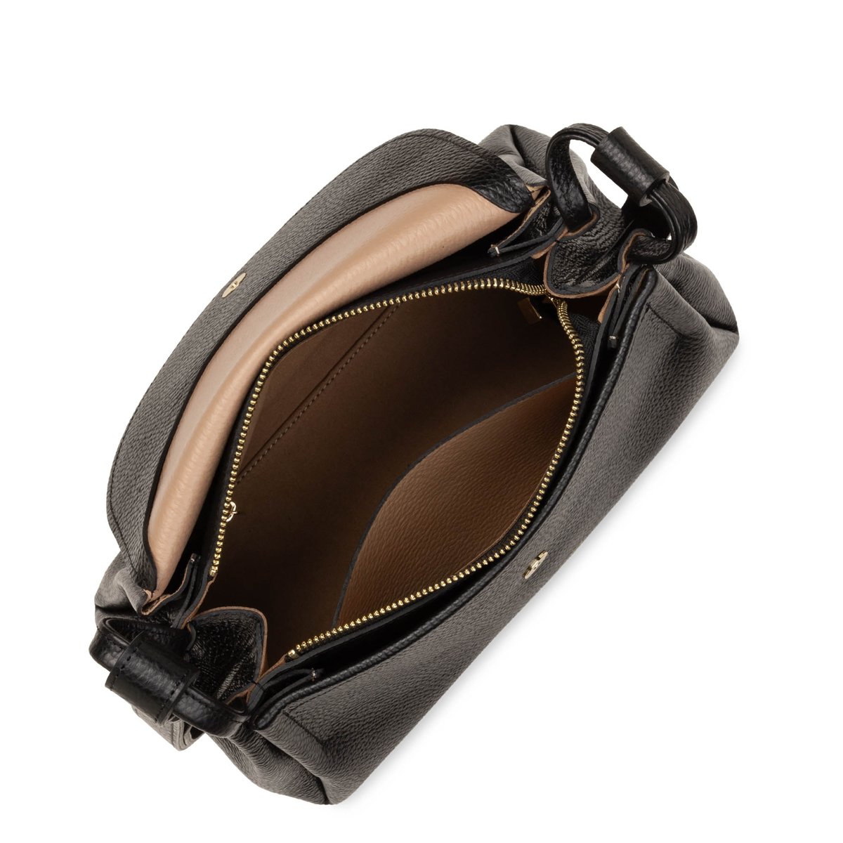 Grand sac trotteur, Made in France ACCORDÉON DOUBLE noir - in - nude, LANCASTER