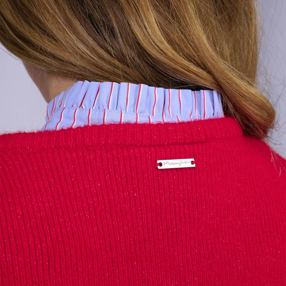 Cardigan sans manche rouge, MISE AU GREEN