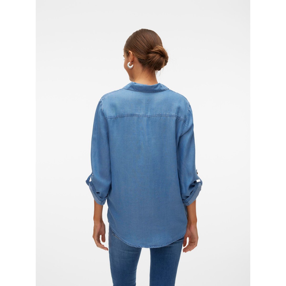 Chemise En Denim medium blue denim, VERO MODA