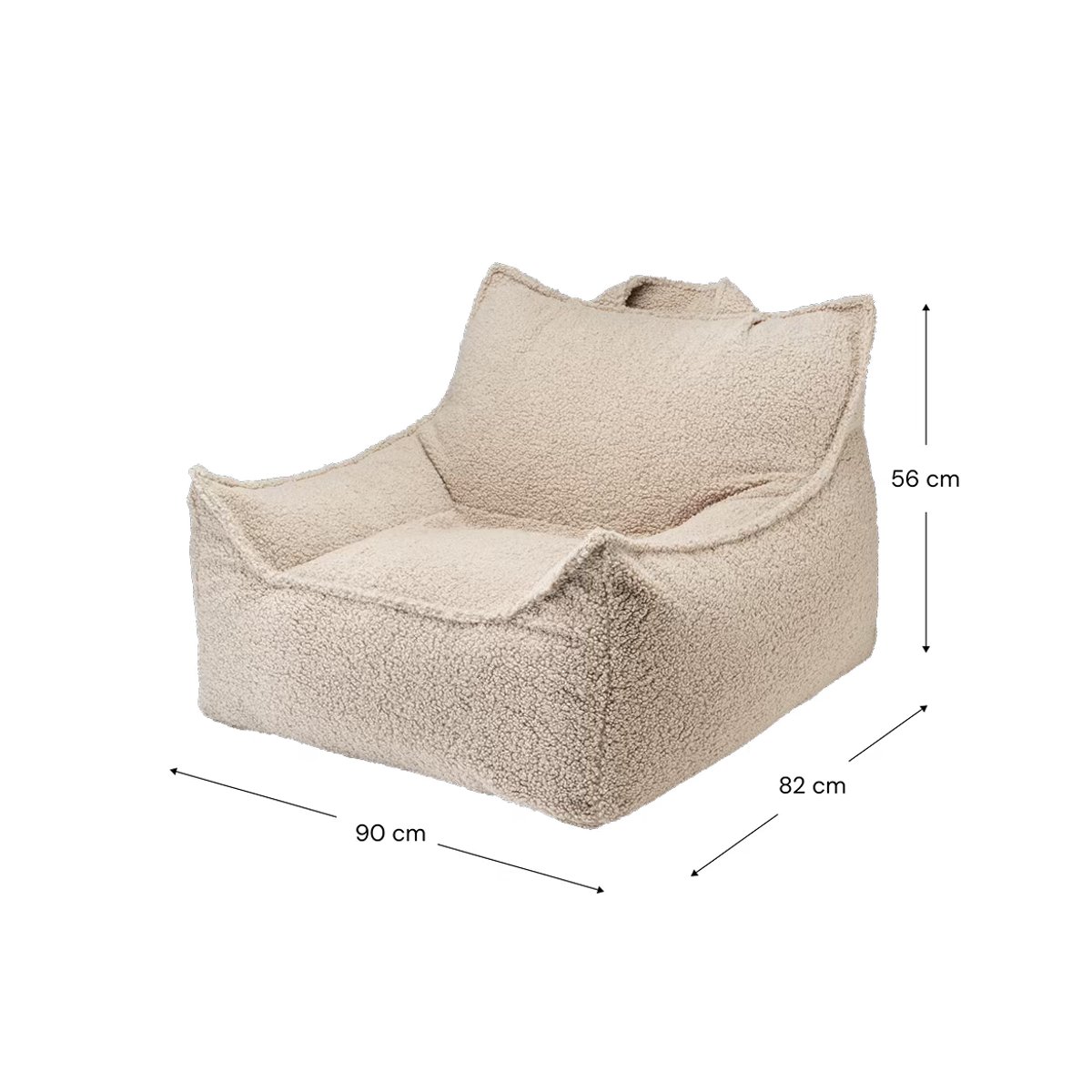 Club Pouf Fauteuil Ado en Teddy biscuit, WIGIWAMA