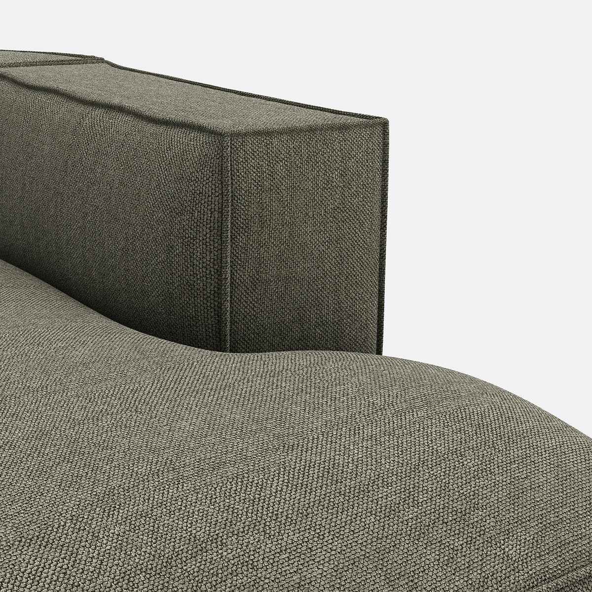 Canapé d'angle ouvert droit, 4 éléments, en tissu texturé, SEVEN vert, LA REDOUTE INTERIEURS