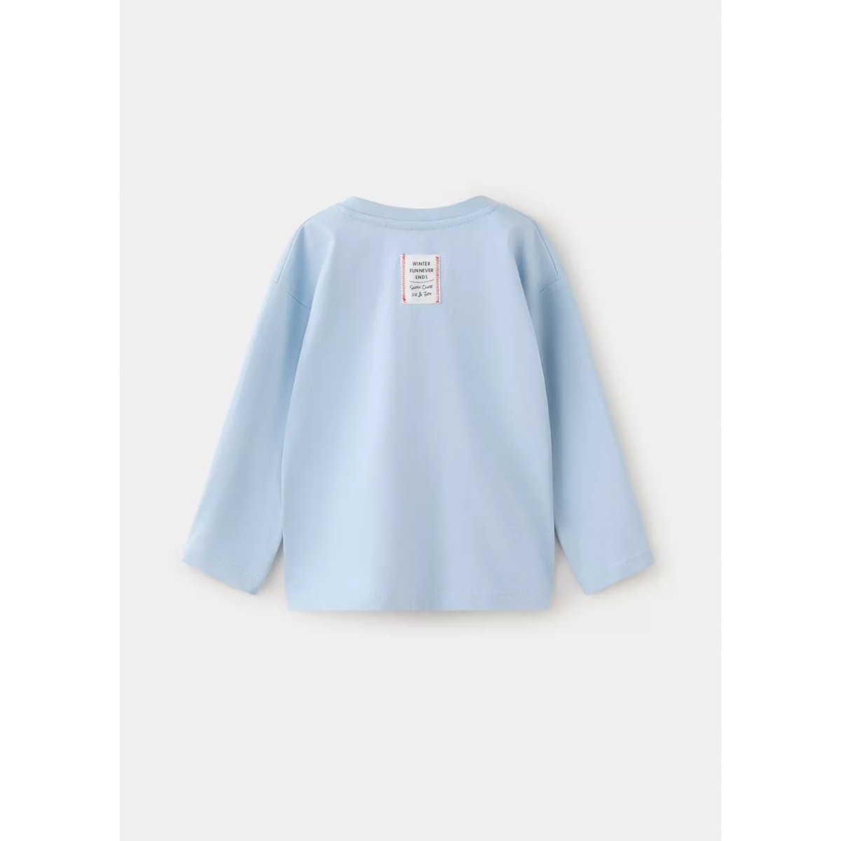 T-shirt coton détail imprimé bleu ciel, MANGO BABY