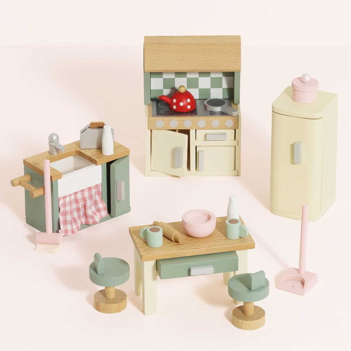 Cuisine pour maison de poupée beige, blanc, vert, LE TOY VAN