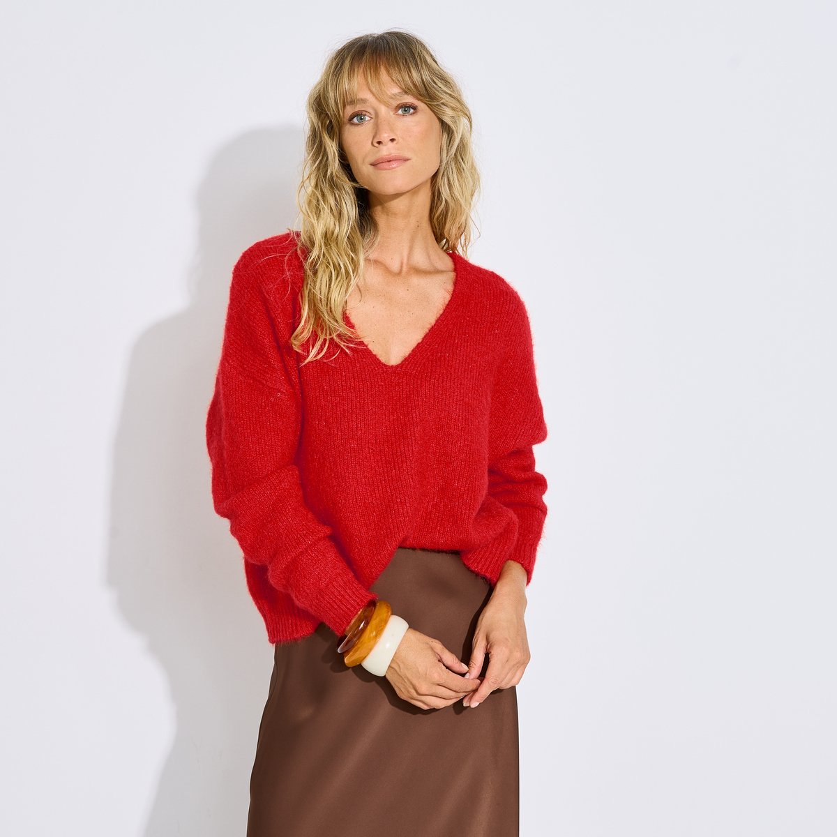 Pull manches longues 4 en 1 orange rouge, GRAIN DE MALICE