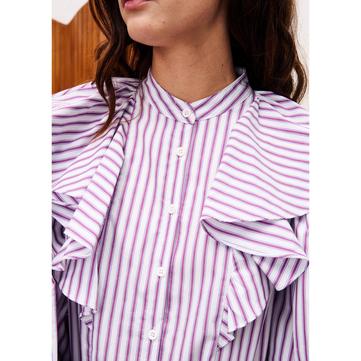 Chemise en coton ACHILLEE violet, FRNCH
