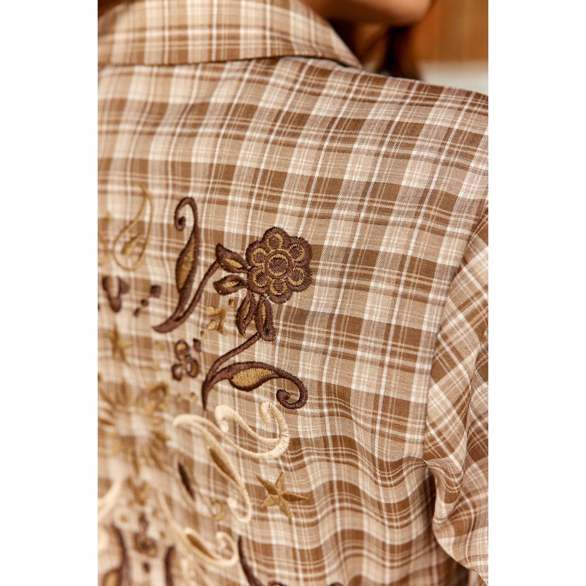 Chemise imprimé à carreaux CLAUDIA 13-ecru/beige, LA PETITE ETOILE