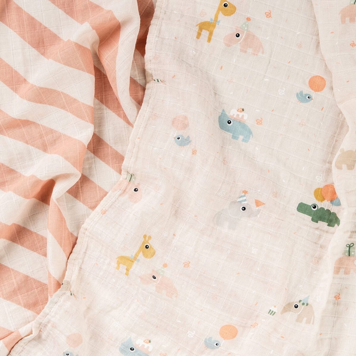 Lot de 2 langes rose, DONE BY DEER