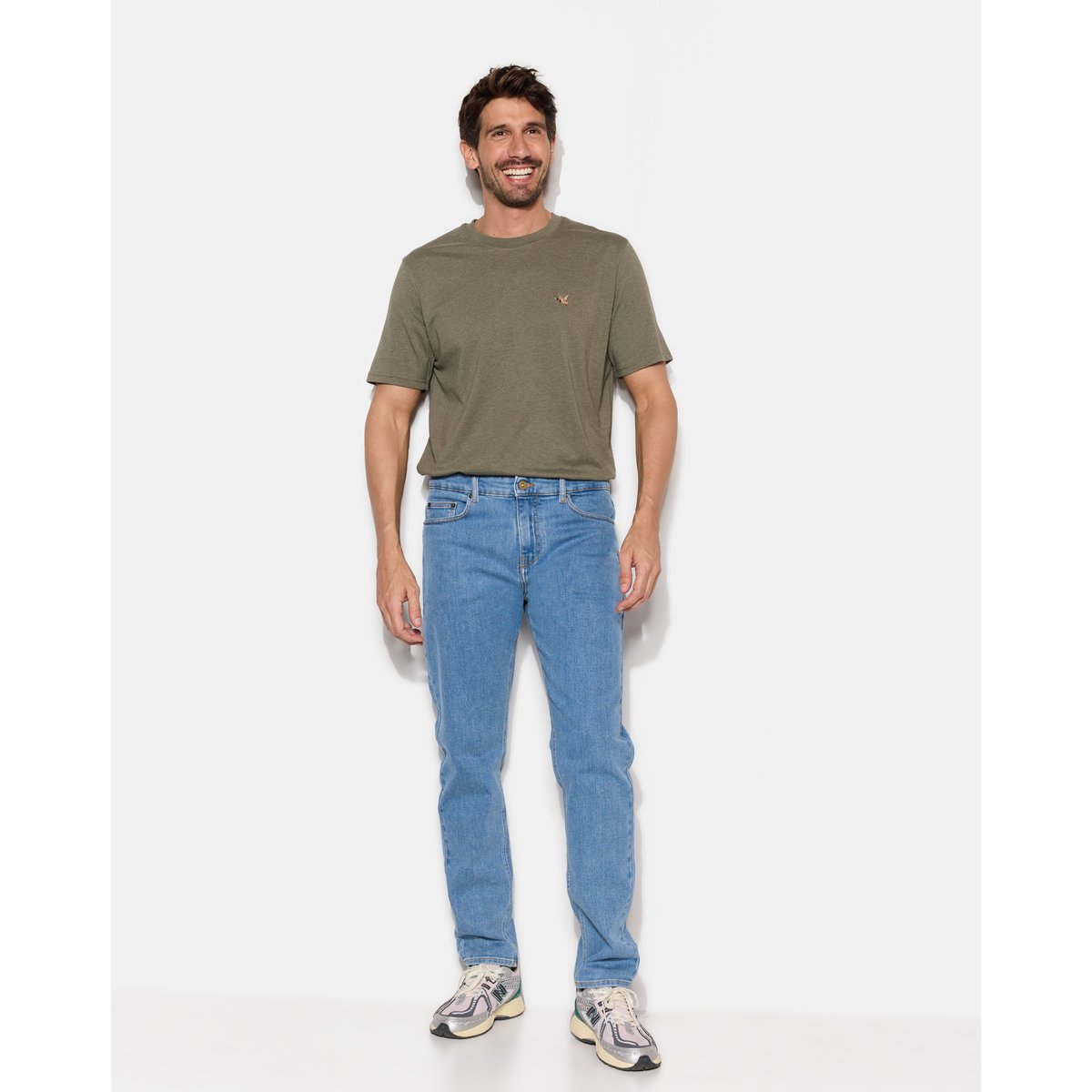 Jeans carotte en coton TAPERED bleu ciel, CHEVIGNON