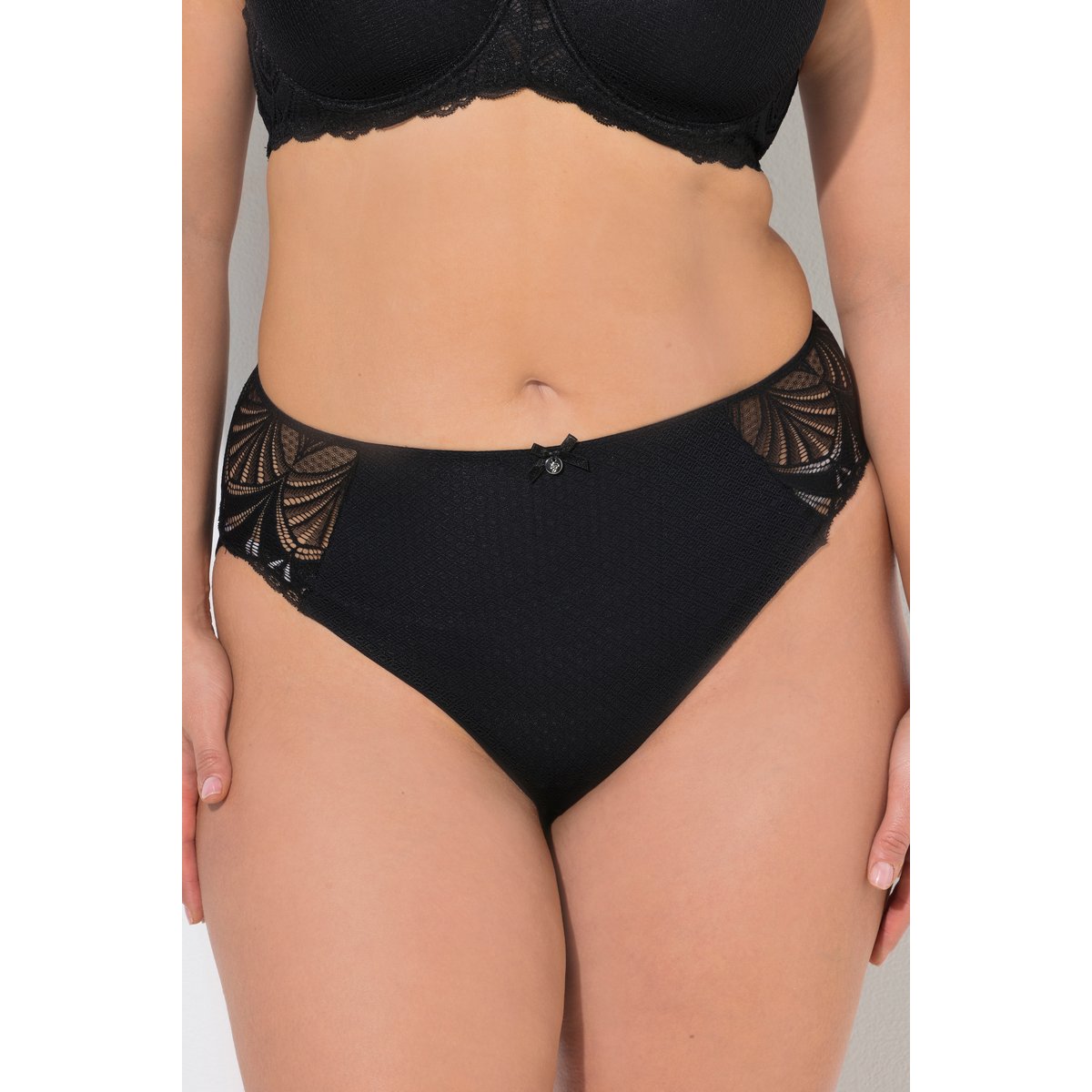 Culotte midi TruYou en microfibre noir, ULLA POPKEN