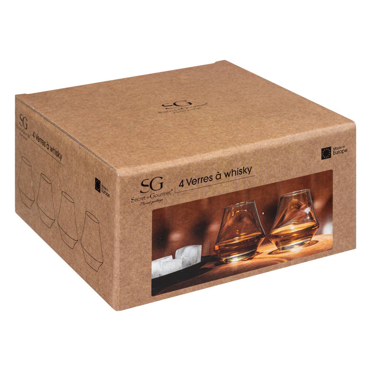 Lot de 4 verres bas en verre 29 cl AROME transparent, SECRET DE GOURMET