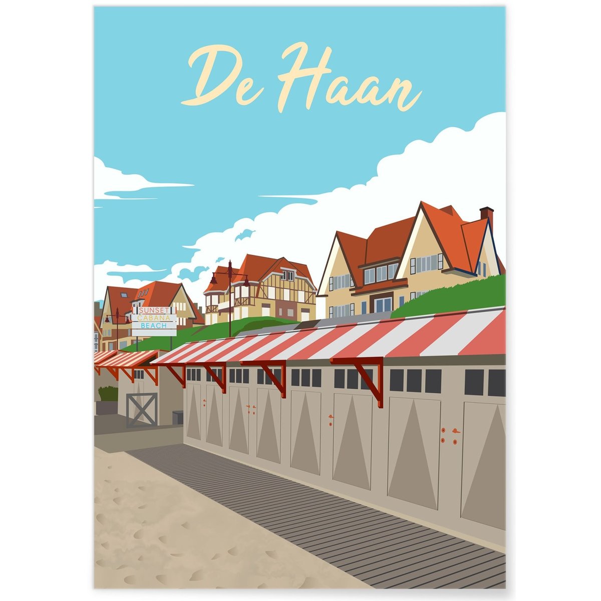 Affiche ville De Haan blanc, L'AFFICHERIE