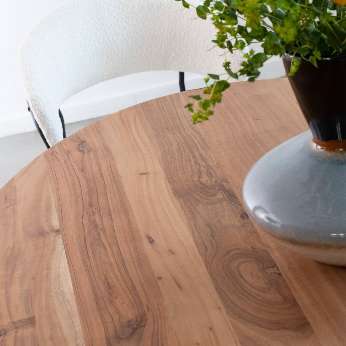 Table à manger en bois d'acacia SAUGE bois clair, MADE IN MEUBLES