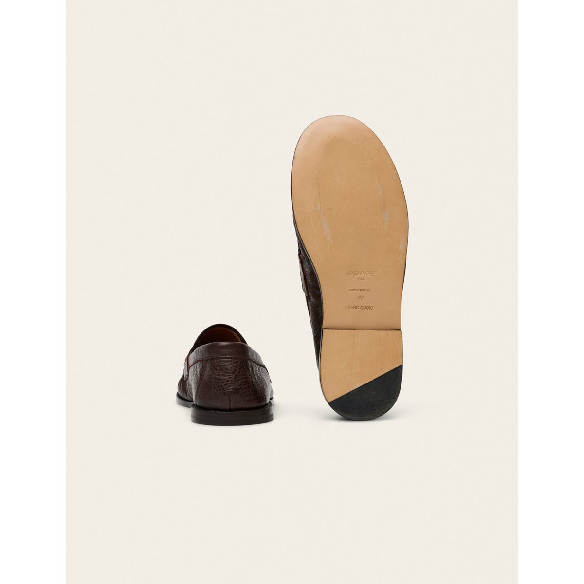 Mocassins OLIO cuir grainé marron, ODAJE