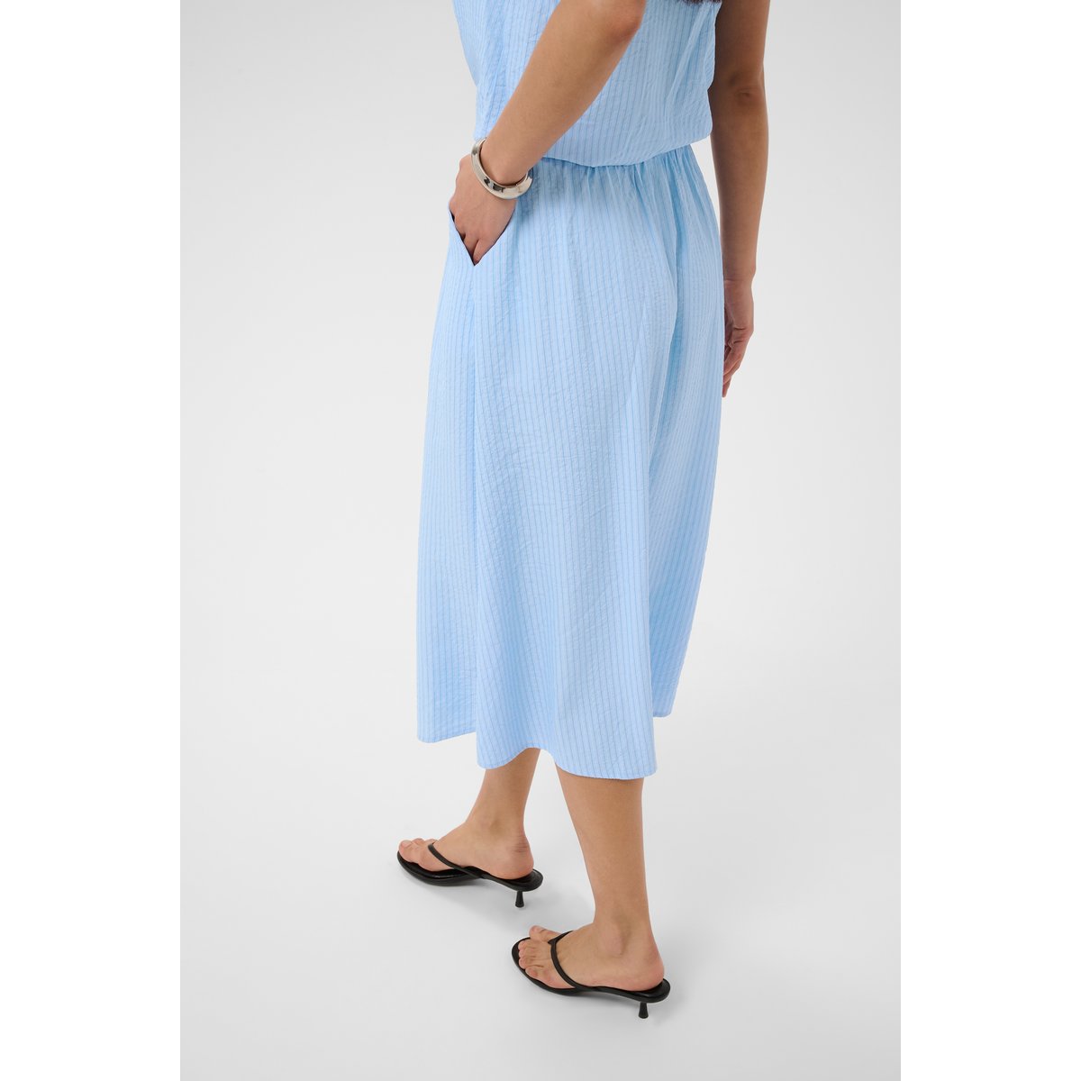 Jupe casual bleu blanc light blue, white stripe, KAFFE