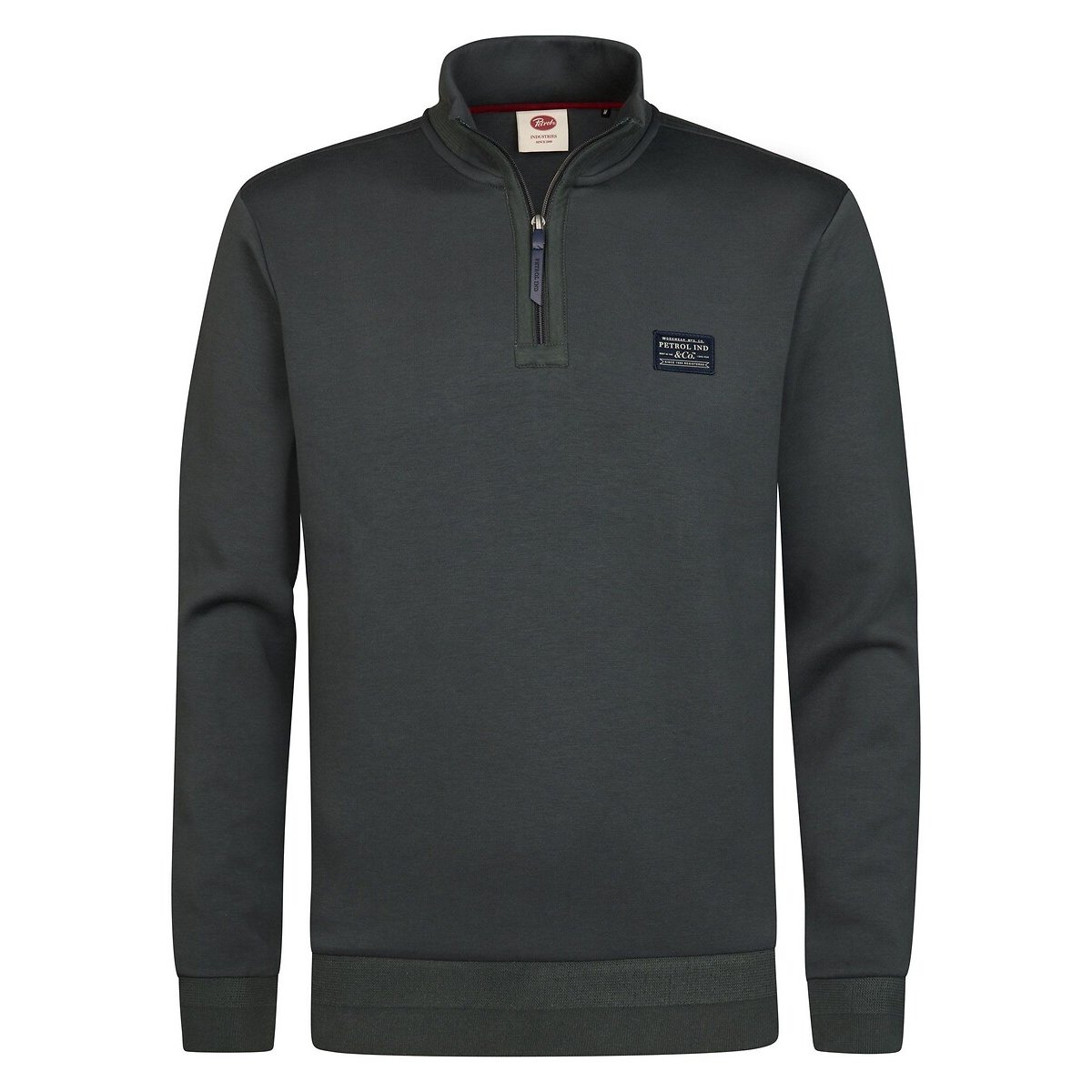 Sweat col montant zippé vert foncé, PETROL INDUSTRIES