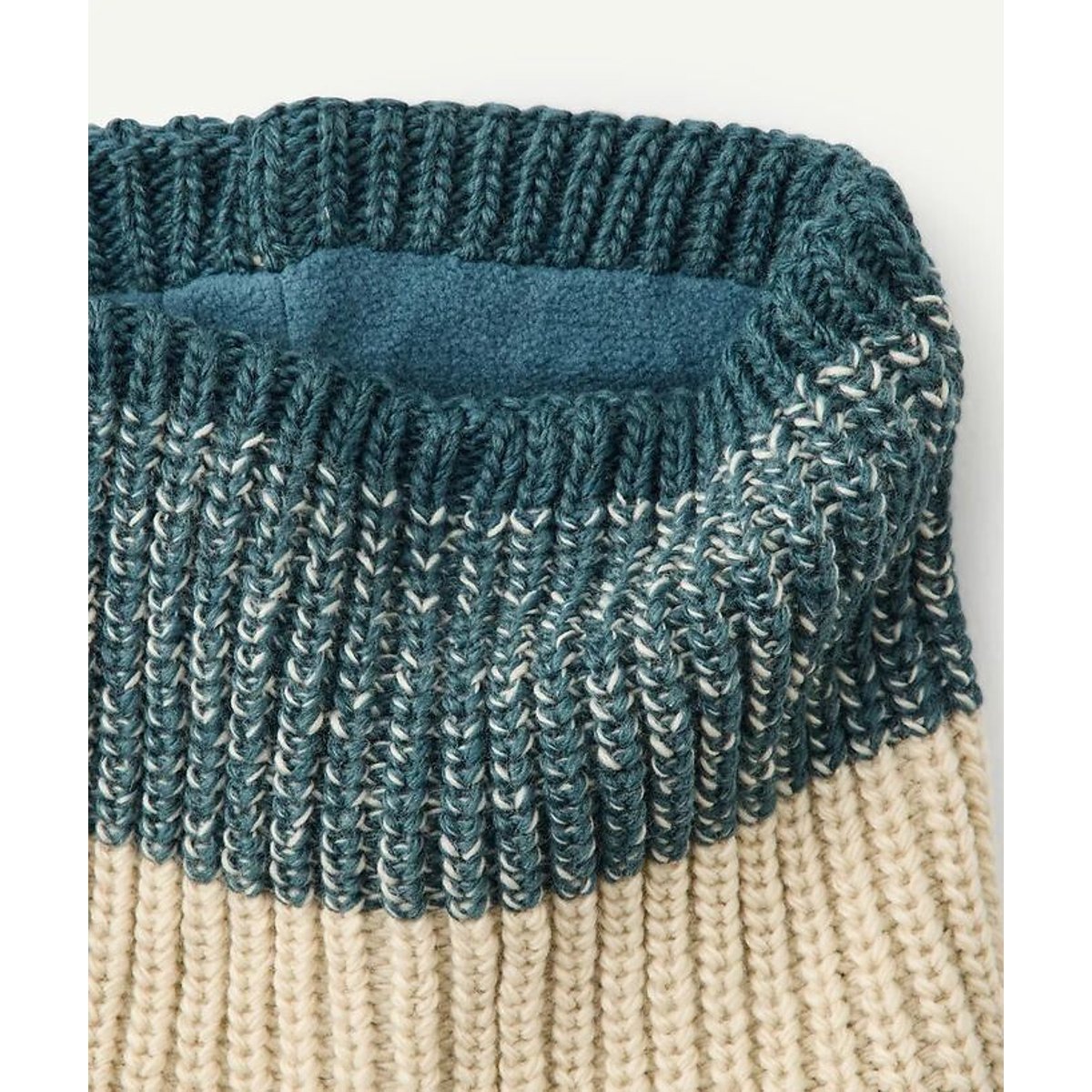 Snood bicolore, doublé polaire bleu/écru, TAPE A L'OEIL