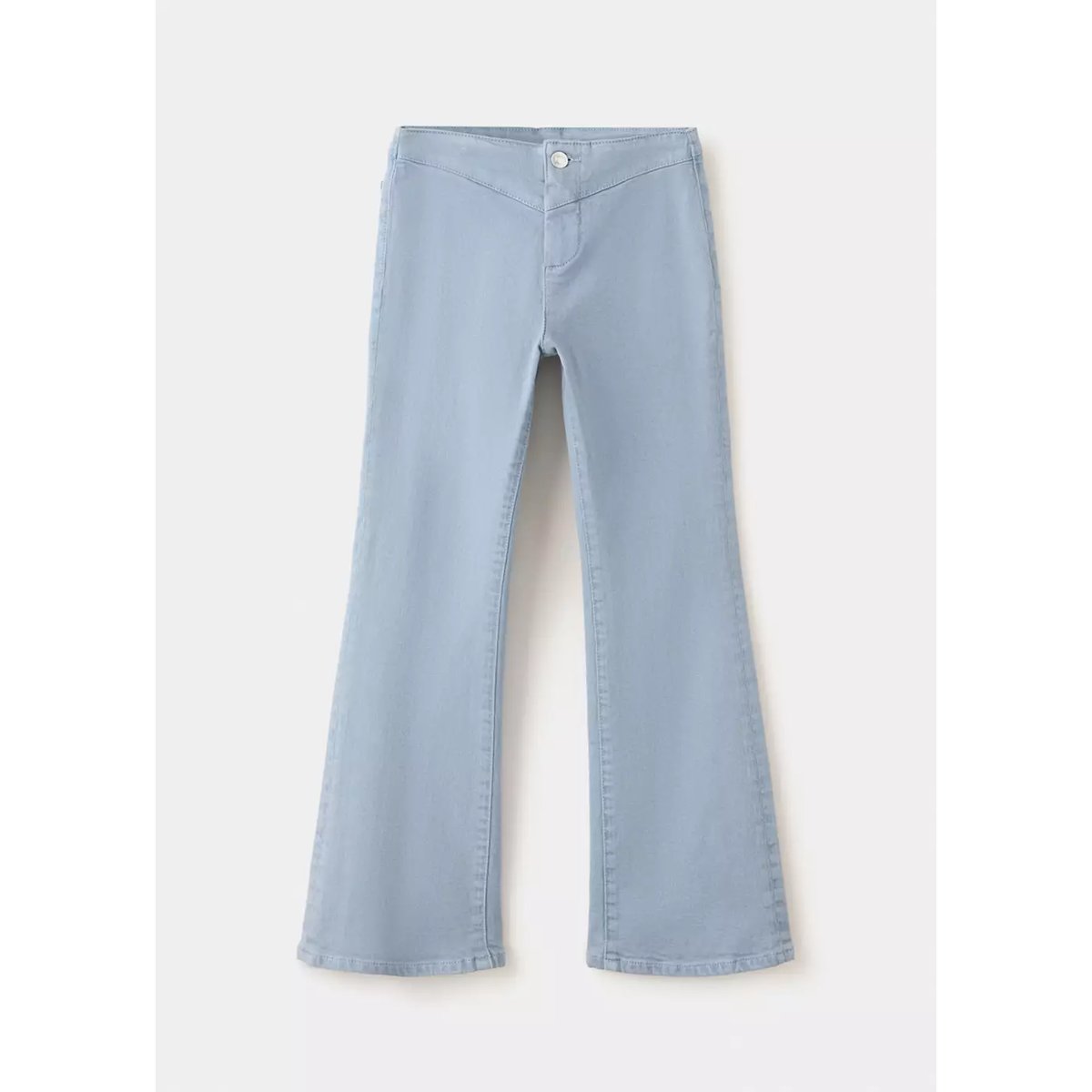 Jeans flare taille normale détail couture bleu porcelaine, MANGO KIDS