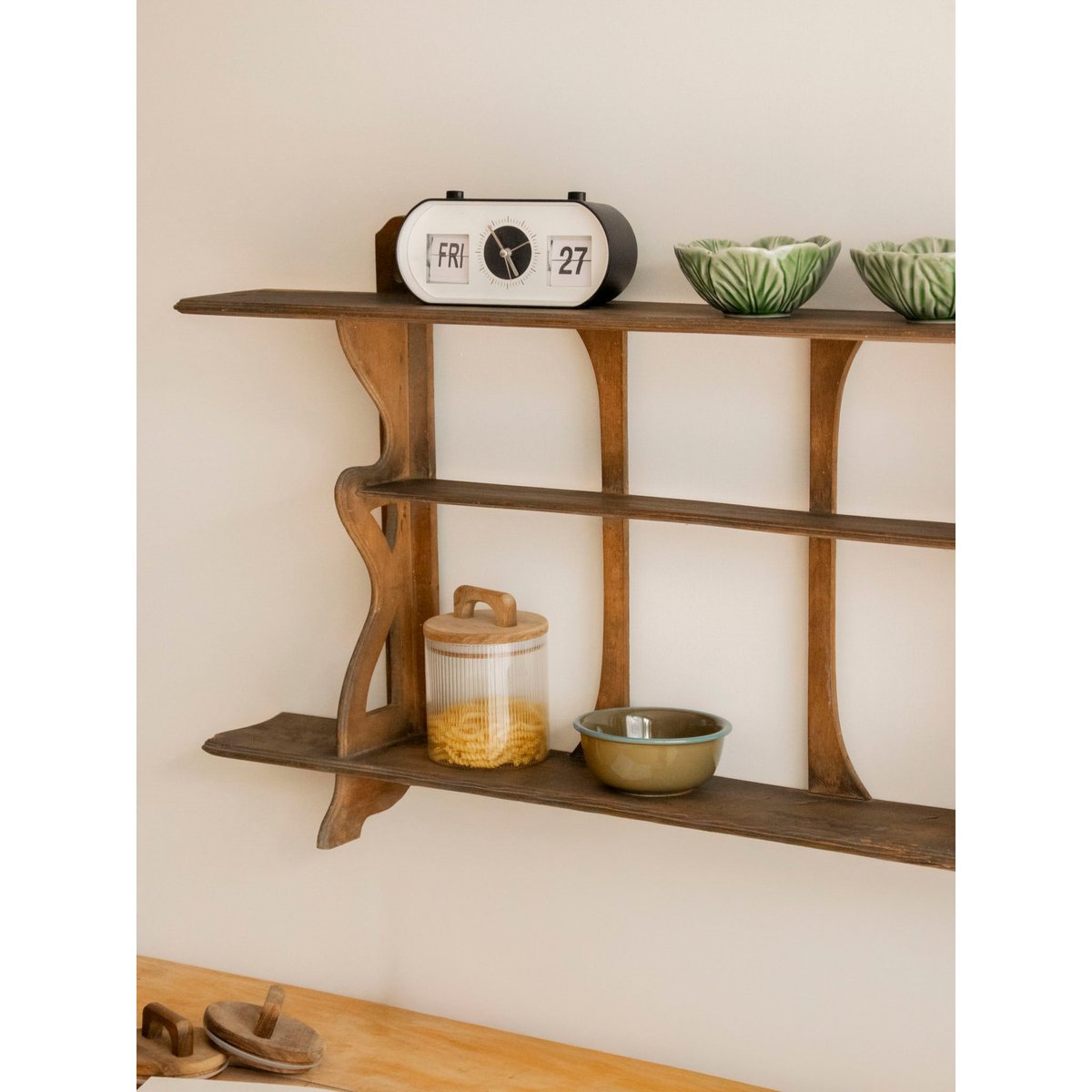 Étagère murale au charme cottage Gaëlle N°1517 - Bon état bois foncé, DEBONGOUT