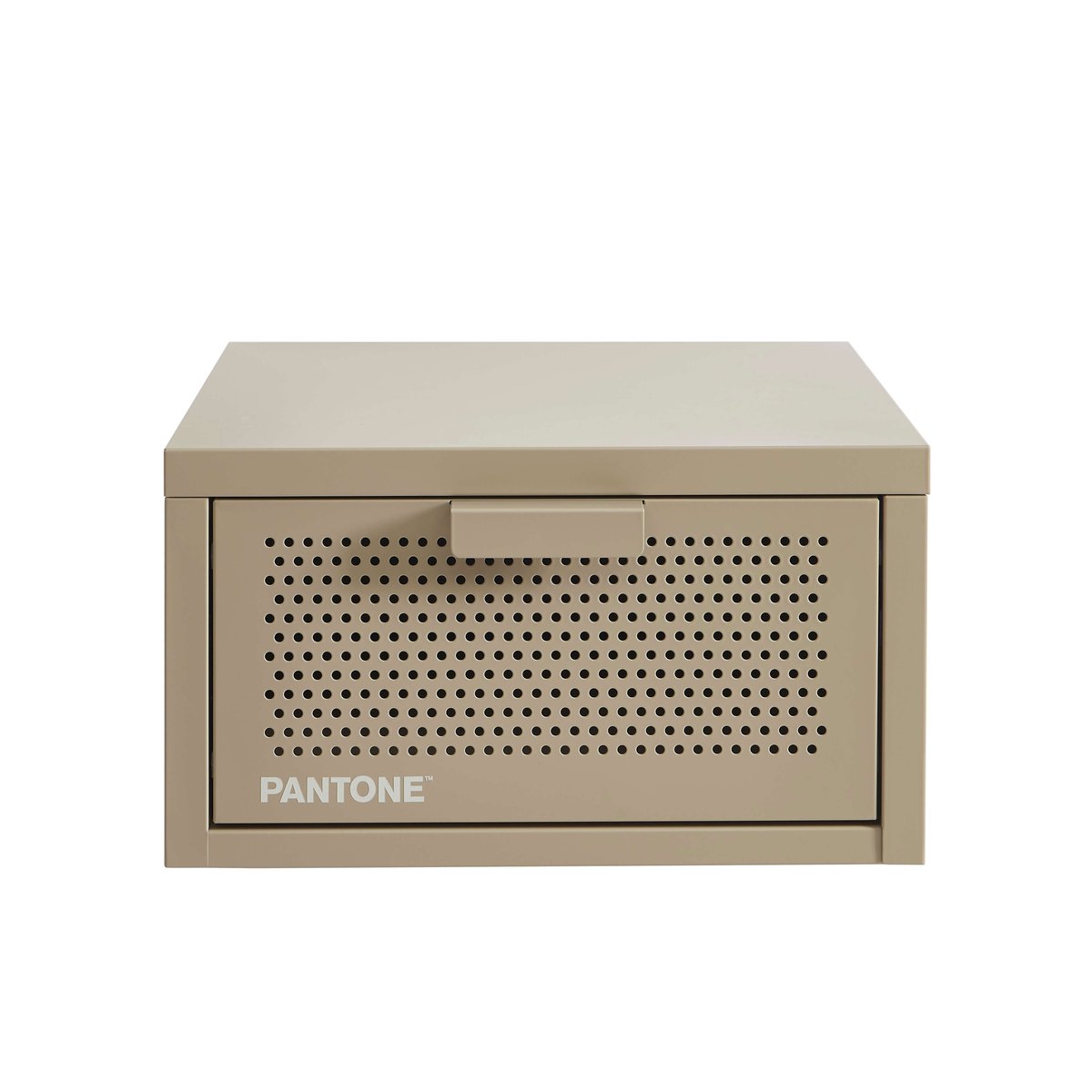 Table de chevet murale en acier taupe, PANTONE