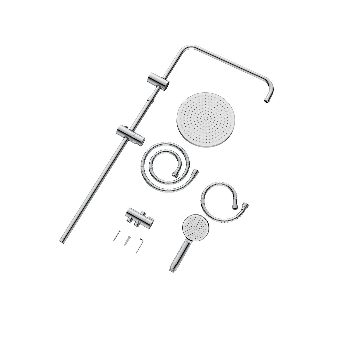 Lot de 2 colonnes de douche sans robinet, ESSENTIAL chrome, SENSEA
