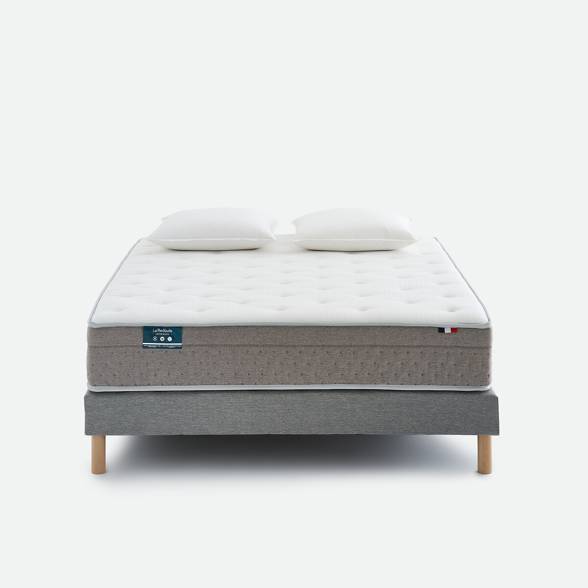 Ensemble matelas 1362 ressorts ensachés, soutien ferme, accueil enveloppant gris, LA REDOUTE INTERIEURS