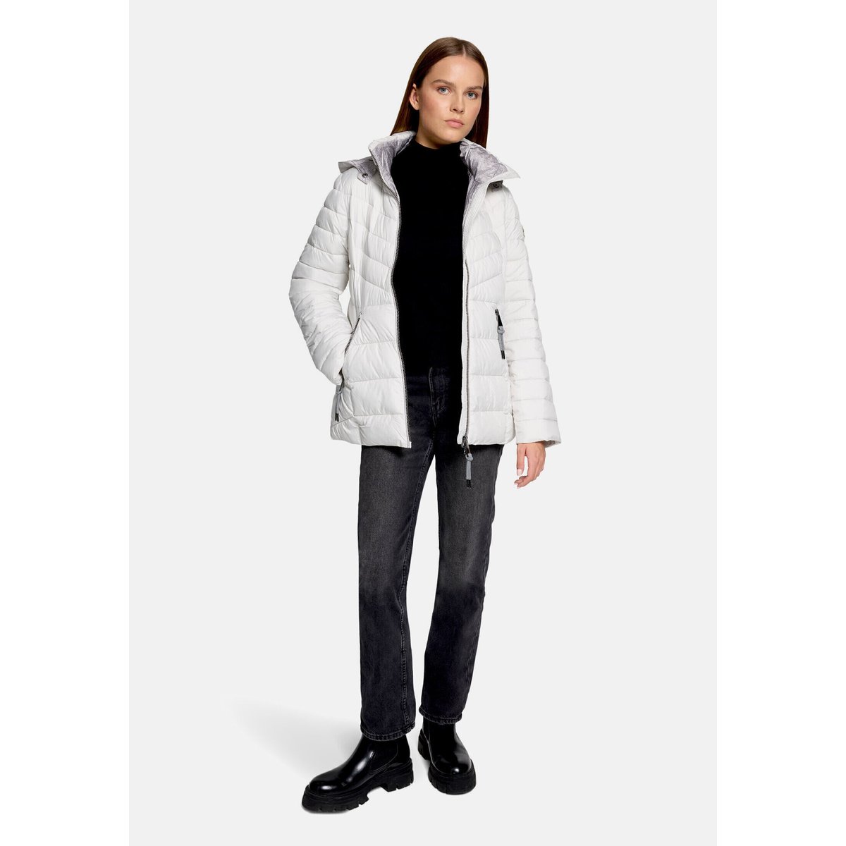 Veste matelassée à capuche amovible blanc, BETTY BARCLAY